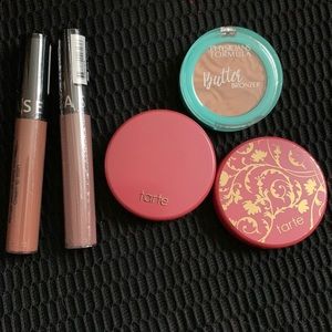 Makeup lot - 2 Sephora liquid lipsticks, 2 blushes, 1 bronzer